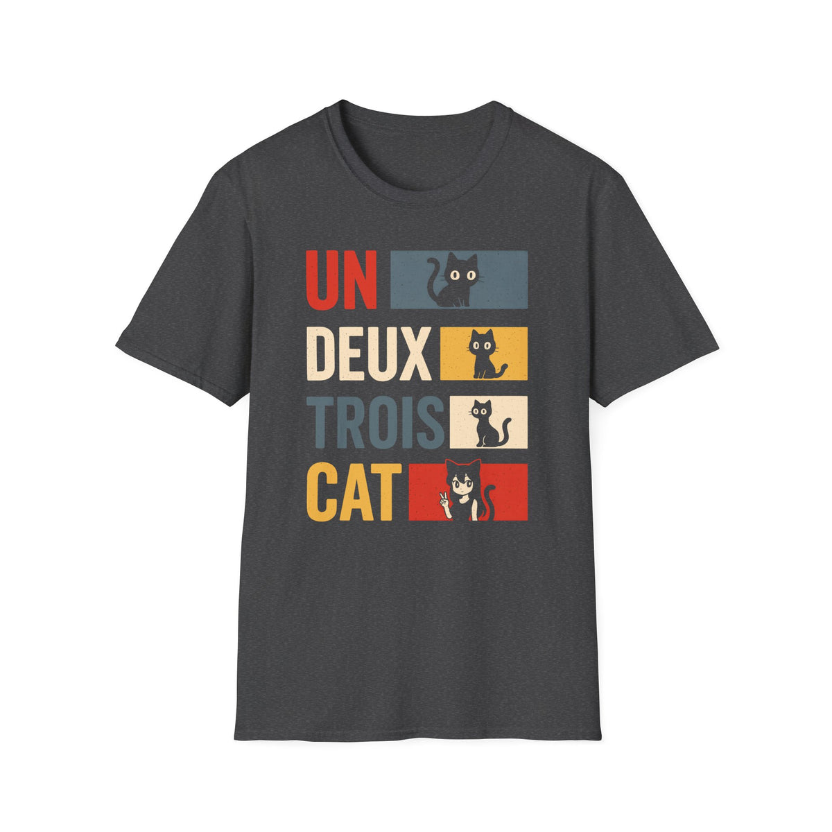 Un Deux Trois Cat - Anime Catgirl Tee