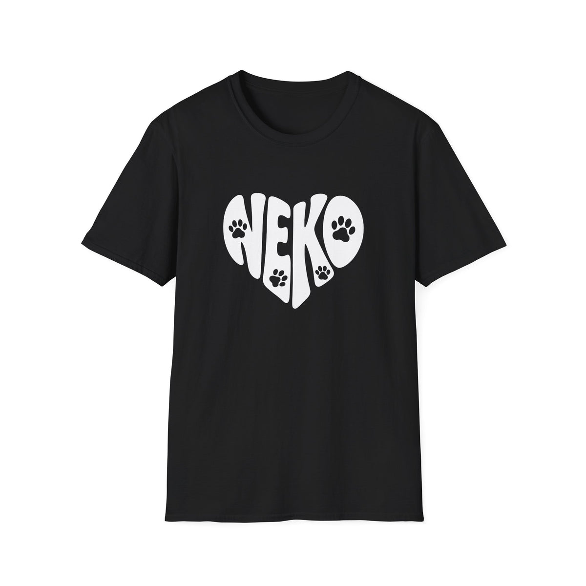 Neko Japanese Word with Cat Paws Heart Shape Design T-Shirt