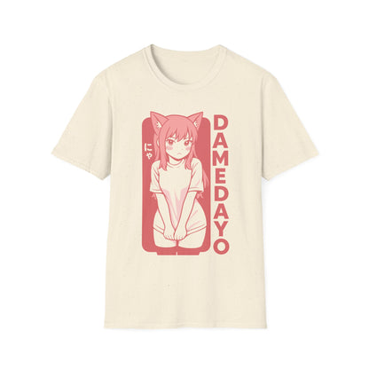 Damedayo Anime Girl Neko Japanese Pop Art T-Shirt