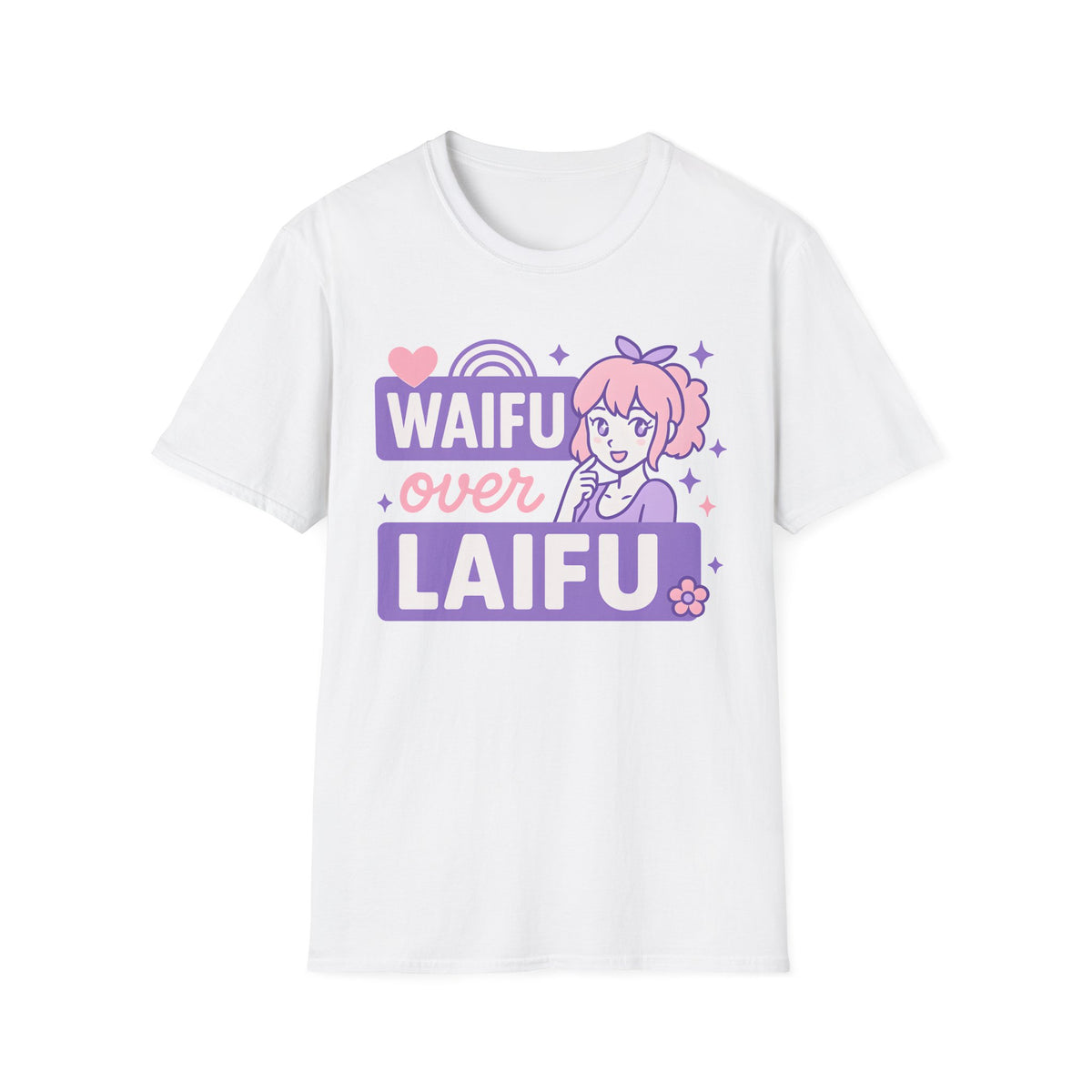 Waifu Over Laifu Anime Girl Heart T-Shirt