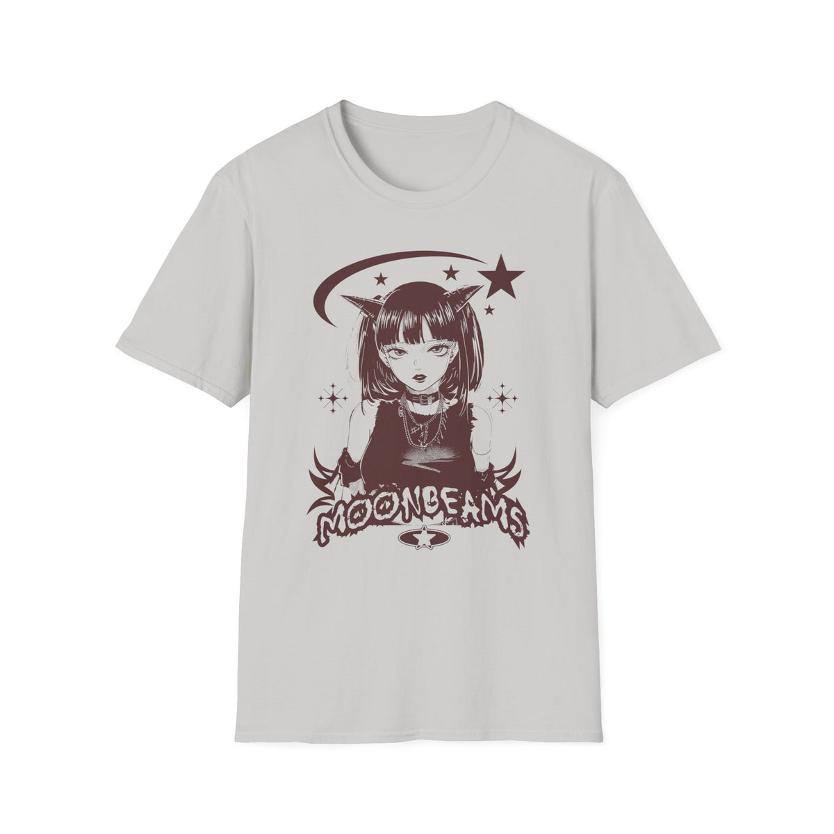 Anime Style MOONBEAMS Goth Design Japanese Waifu Inspired T-Shirt