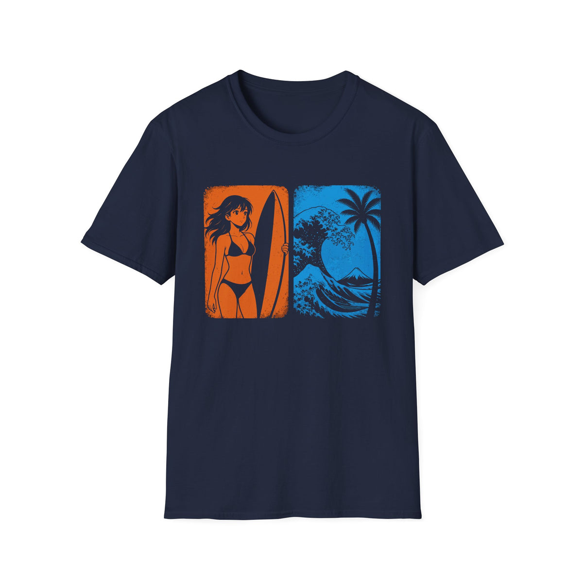 Retro Surf Waifu - Kanagawa Japan Beach Shirt