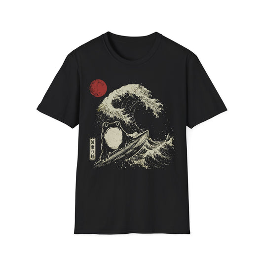 Wave & Surf Frog — Japanese Wave Art Graphic Tee