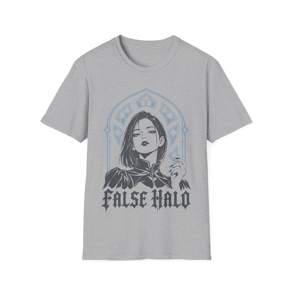 False Halo Girl Dark Anime Art T-Shirt