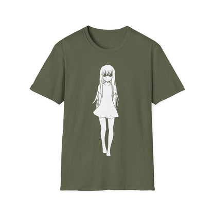 Sad Anime Girl - Minimalistic T-Shirt