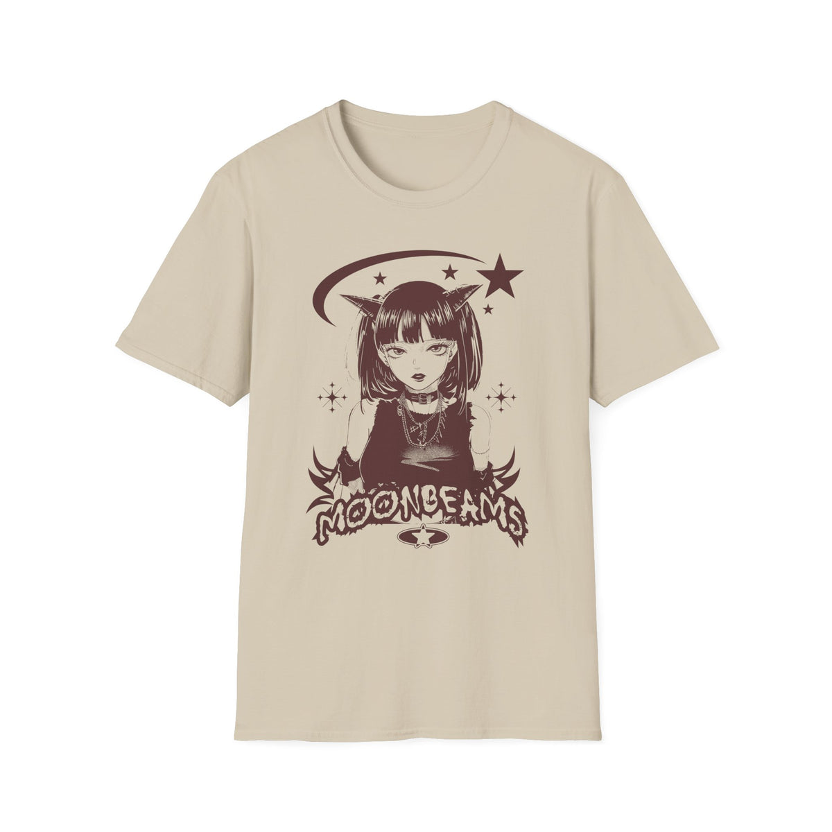 Anime Style MOONBEAMS Goth Design Japanese Waifu Inspired T-Shirt
