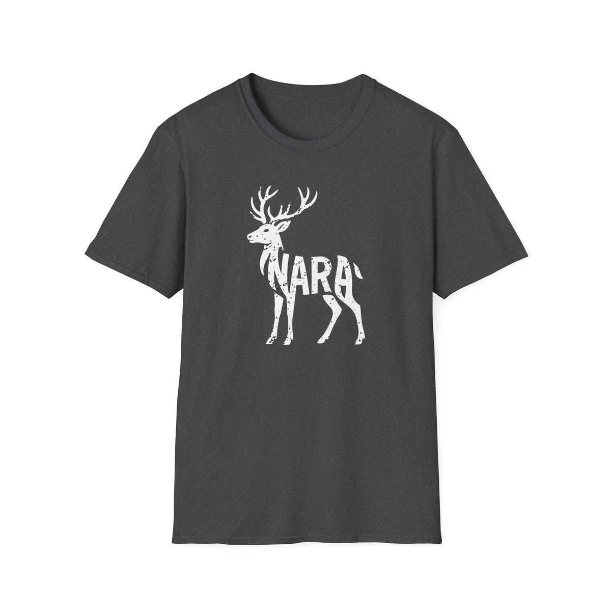 Deer Silhouette with Nara Grunge Effect Graphic T-Shirt