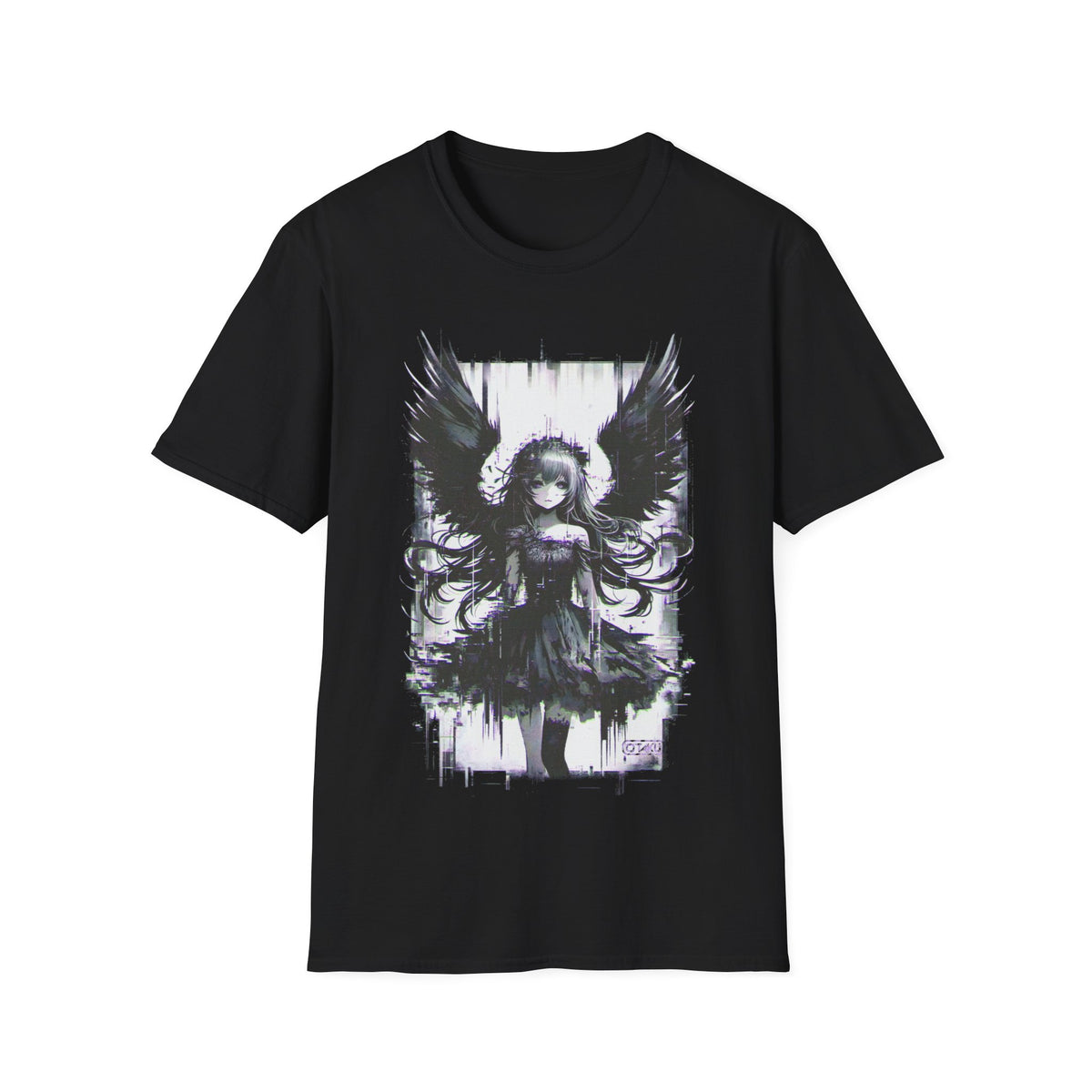Fallen Angel Japanese Anime Girl with Wings Manga T-Shirt