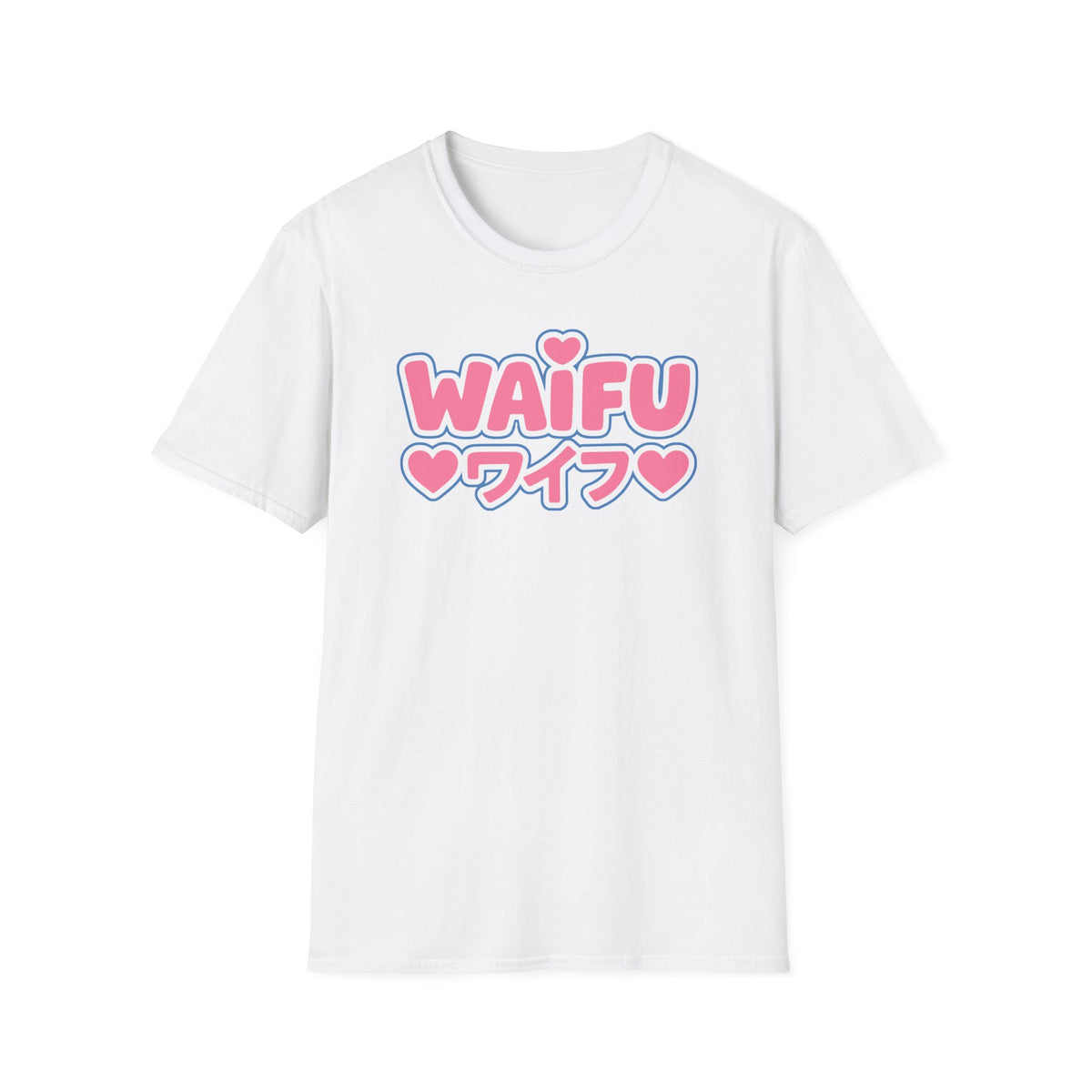 Waifu Hearts plus Japanese Text Pink Graphic Anime T-Shirt