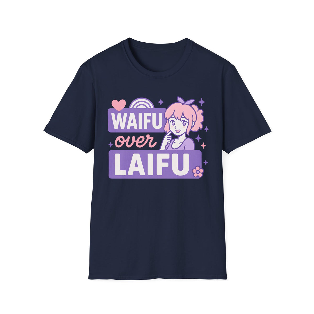 Waifu Over Laifu Anime Girl Heart T-Shirt
