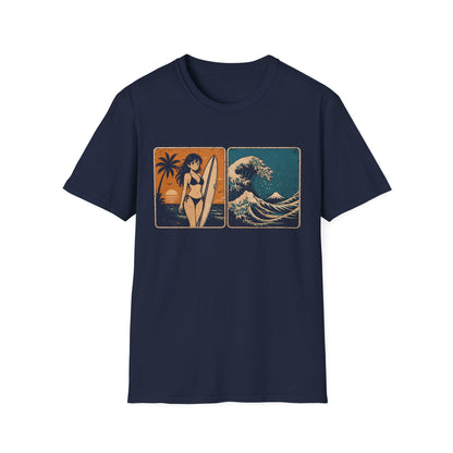 Retro Kanagawa Surf - Waifu Aesthetic Shirt