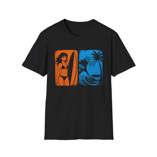 Retro Surf Waifu - Kanagawa Japan Beach Shirt
