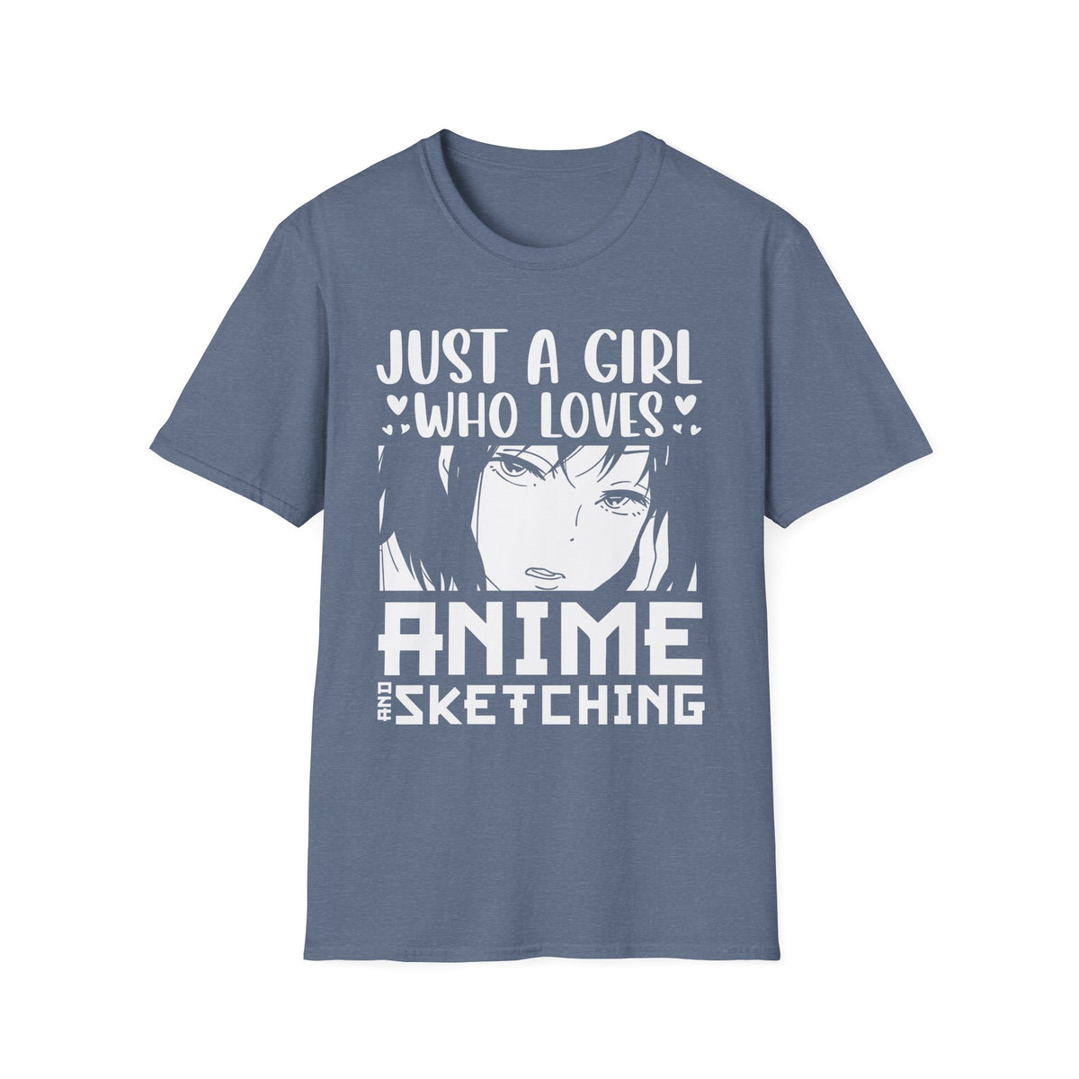 Just A Girl Loves Anime Sketching T-Shirt