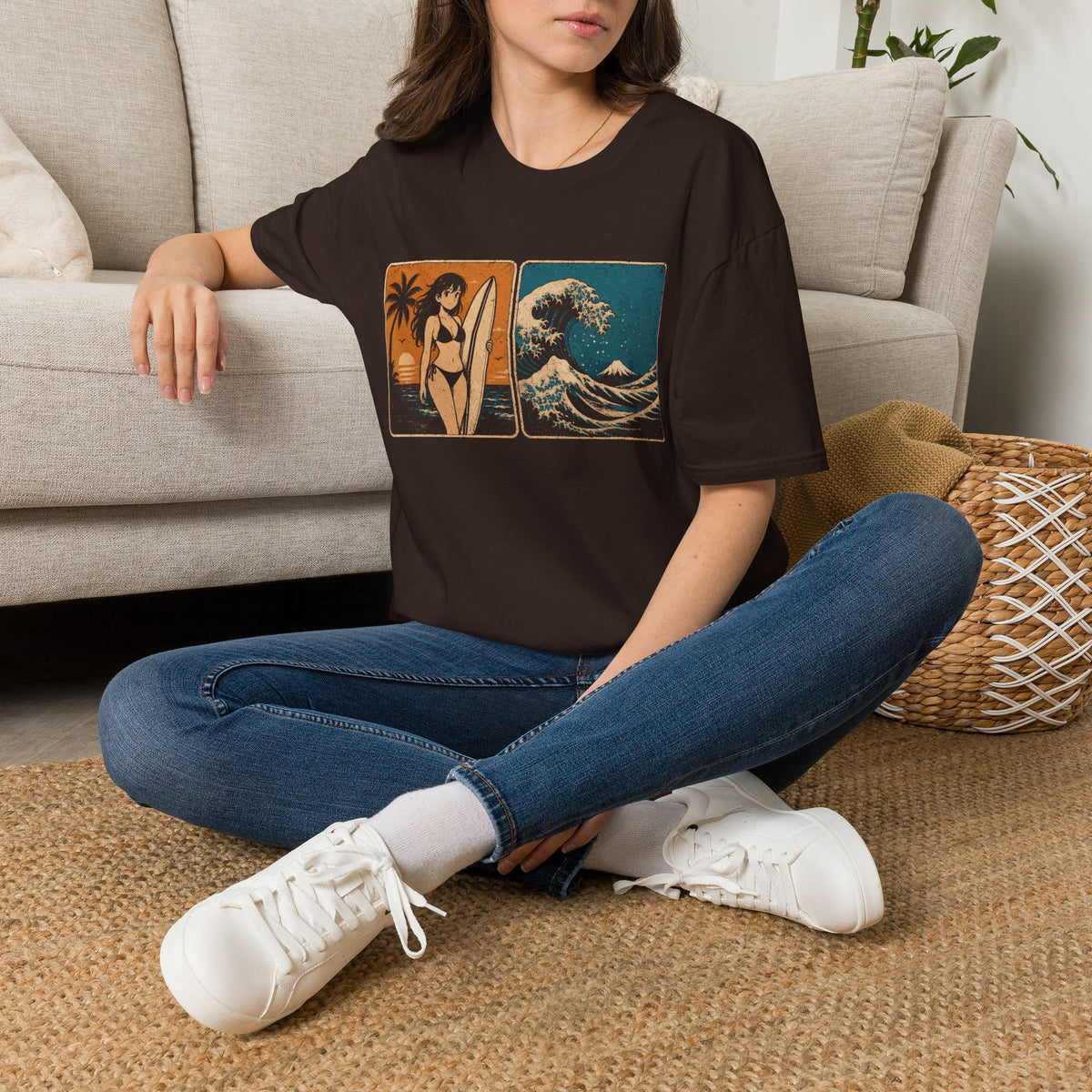 Retro Kanagawa Surf - Waifu Aesthetic Shirt