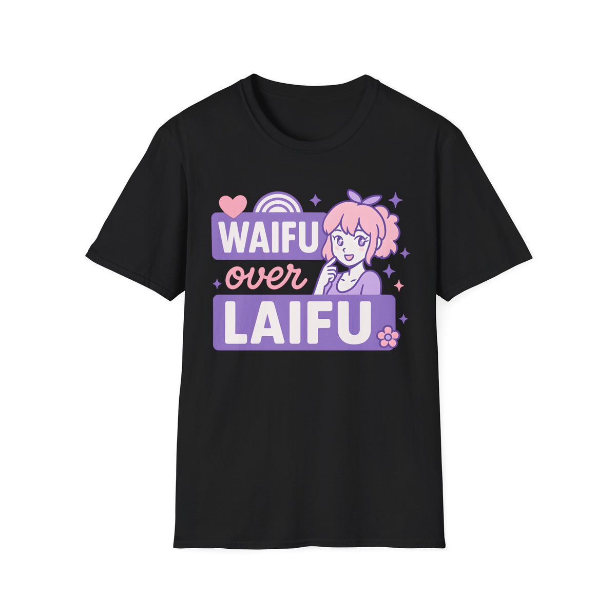 Waifu Over Laifu Anime Girl Heart T-Shirt