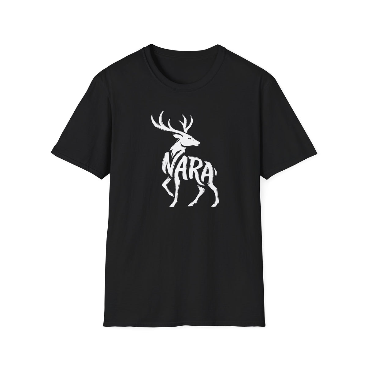Brushstroke Deer Nara Japan Silhouette Graphic Art T-Shirt