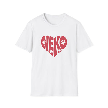 Neko Japanese Word with Cat Paws Heart Shape Design T-Shirt