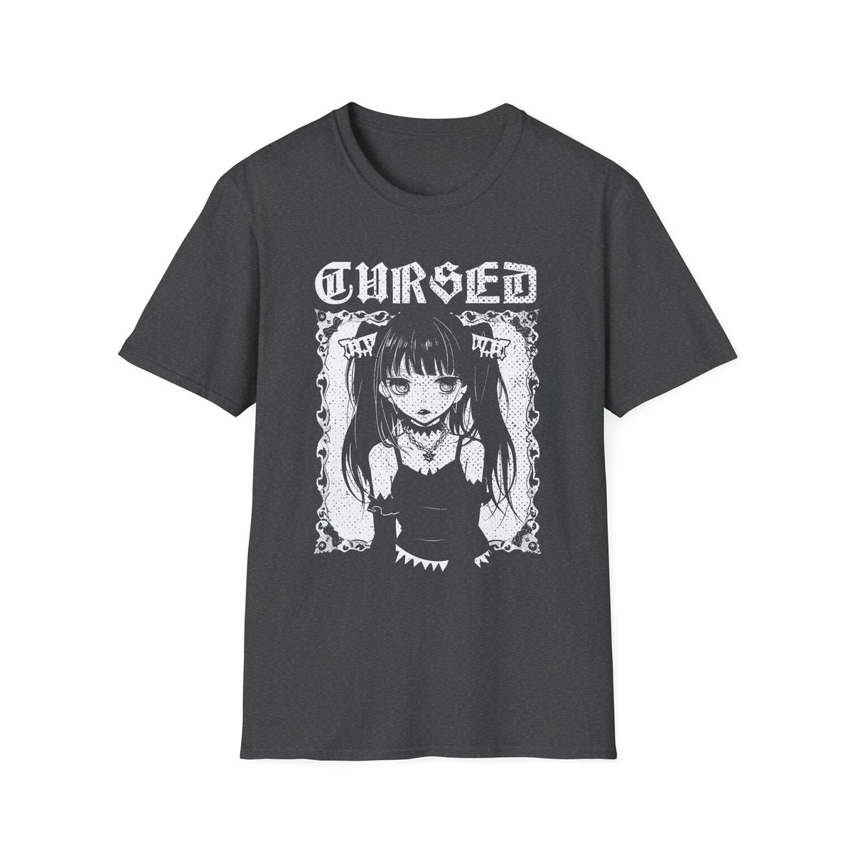 Cursed Anime Girl Aesthetic Otaku Vaporwave Nekocore T-Shirt