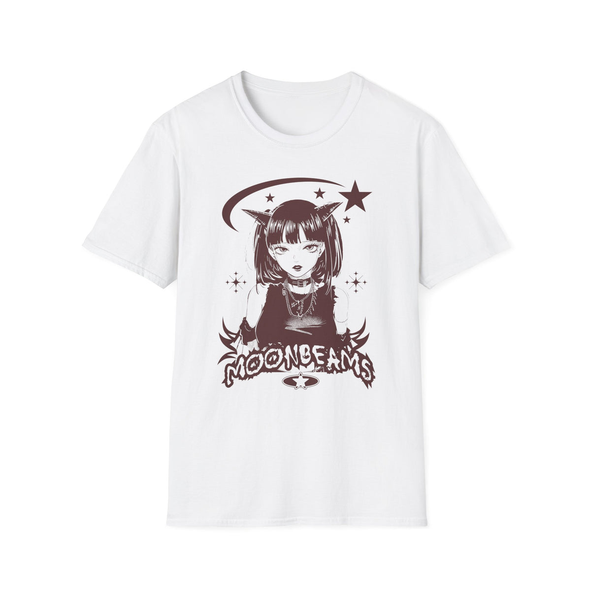 Anime Style MOONBEAMS Goth Design Japanese Waifu Inspired T-Shirt