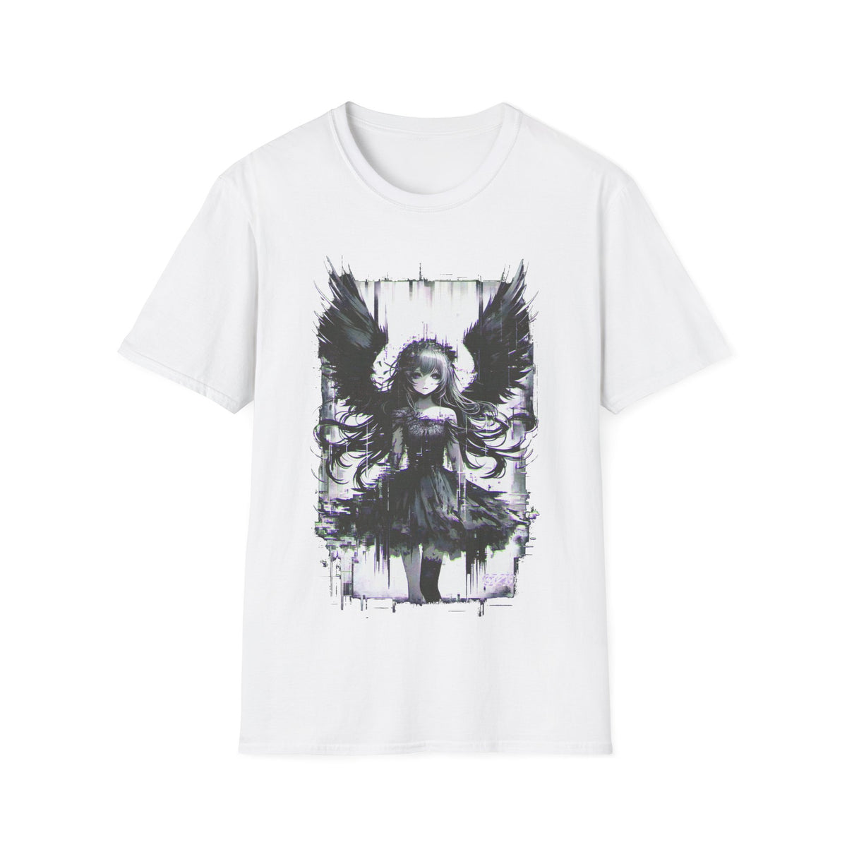 Fallen Angel Japanese Anime Girl with Wings Manga T-Shirt