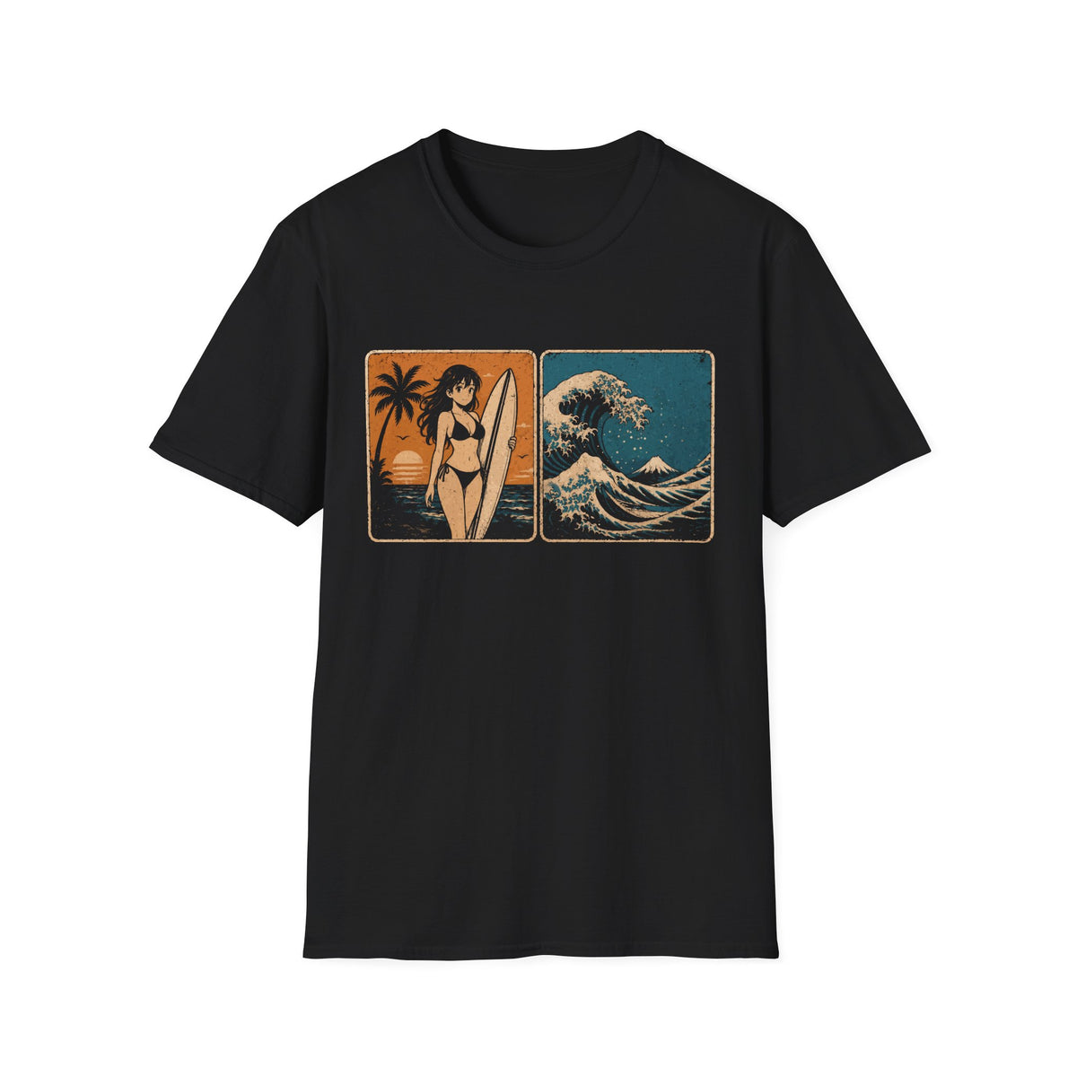 Retro Kanagawa Surf - Waifu Aesthetic Shirt