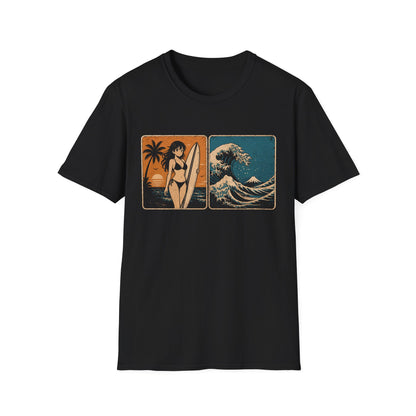 Retro Kanagawa Surf - Waifu Aesthetic Shirt