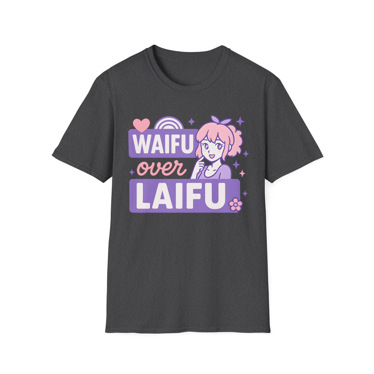 Waifu Over Laifu Anime Girl Heart T-Shirt