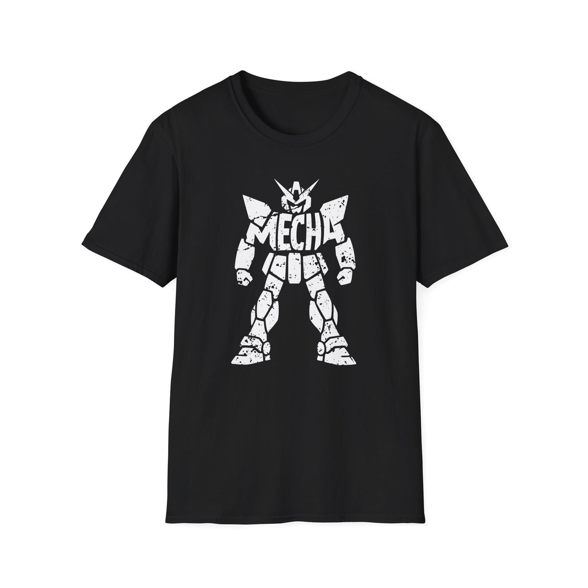 Distressed Mecha Robot Design Unique Graphic T-Shirt