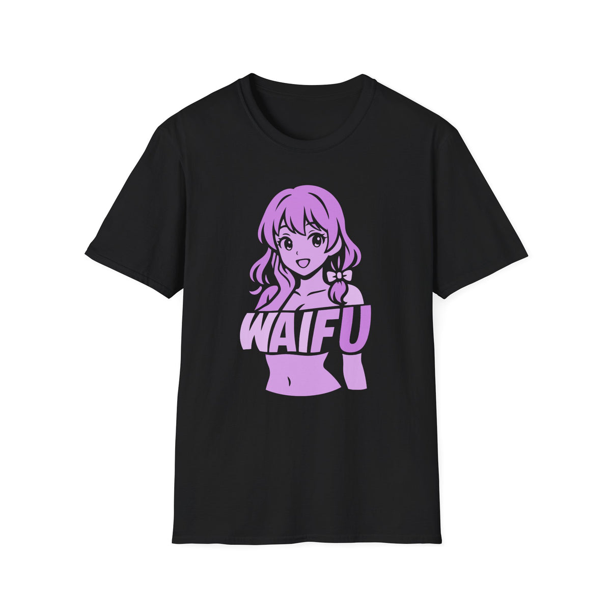Anime Girl Otaku Waifu Text Illustration Graphic T-Shirt