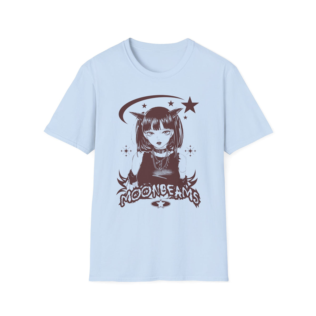 Anime Style MOONBEAMS Goth Design Japanese Waifu Inspired T-Shirt