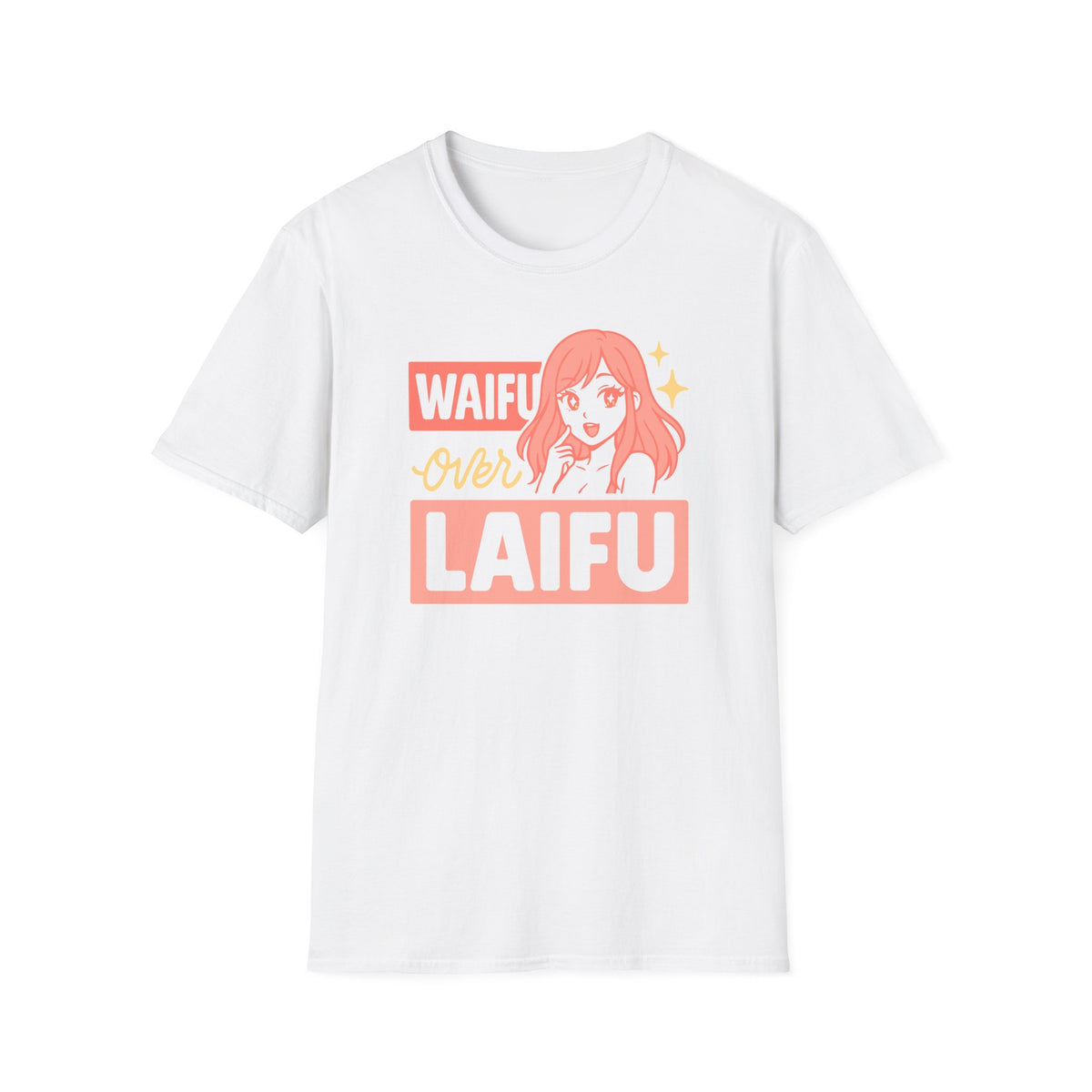 Waifu Over Laifu Funny Anime Girl With Japanese Text T-Shirt