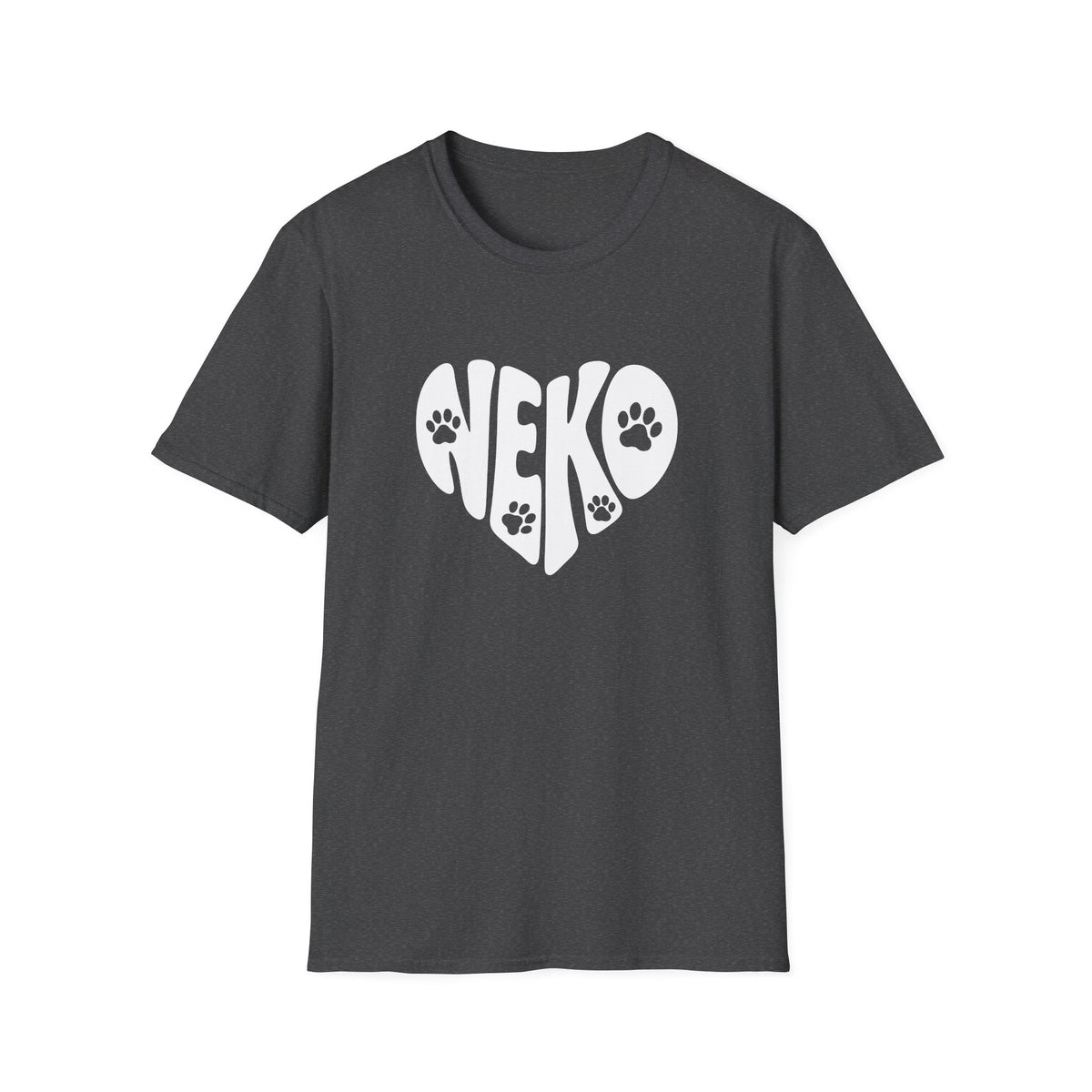 Neko Japanese Word with Cat Paws Heart Shape Design T-Shirt