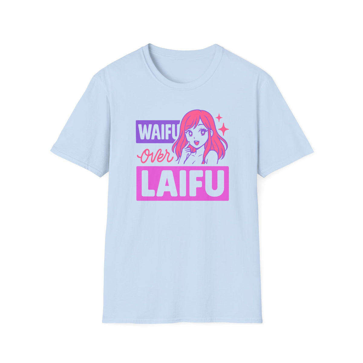 Waifu Over Laifu Funny Anime Girl With Japanese Text T-Shirt