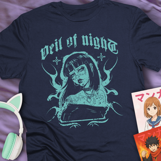 Veil of Night - Gothic Anime Girl T-Shirt